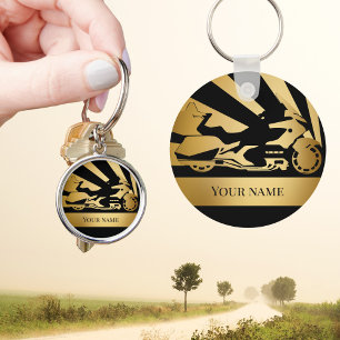 Sleutelhanger motorfiets biker gold