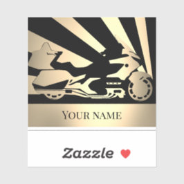 Sleutelhanger Motorfiets Fietsster Sepia Sticker