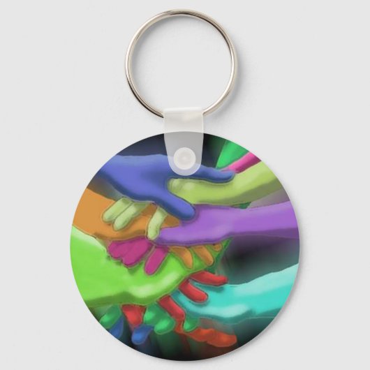 SLEUTELHANGER NEON FRIENDS GROUP STACKED TEAM HAND (Voorkant)