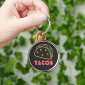 Sleutelhanger Neon Tacos-symbool en tekstcode (Hand)