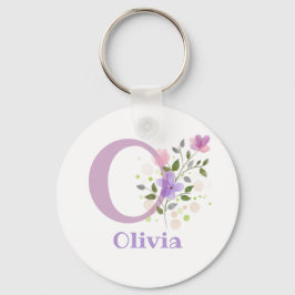 Sleutelhanger of Key Fob in een Floral Design met 