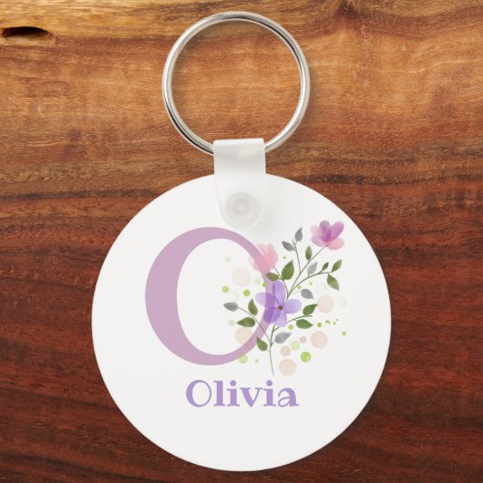 Sleutelhanger of Key Fob in een Floral Design met (Achterkant)