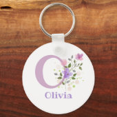 Sleutelhanger of Key Fob in een Floral Design met (Voorkant)