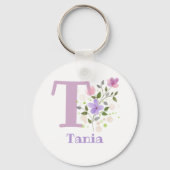 Sleutelhanger of Key Fob in een Floral Design met  (Voorkant)