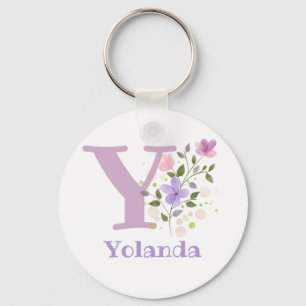 Sleutelhanger of Key Fob in een Floral Design met 