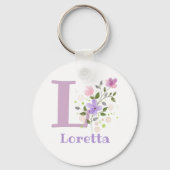 Sleutelhanger of Key Fob in een Floral Design met (Achterkant)