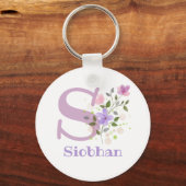 Sleutelhanger of Key Fob in een Floral Design met  (Voorkant)