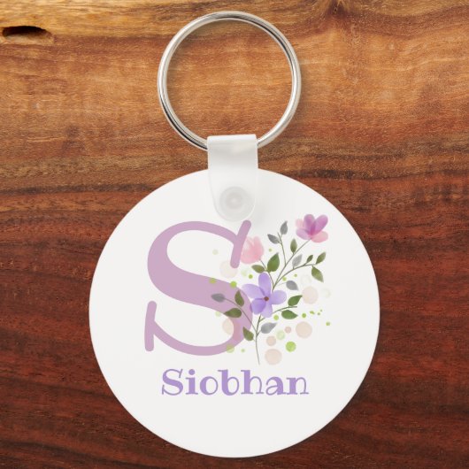 Sleutelhanger of Key Fob in een Floral Design met  (Voorkant)