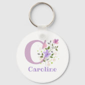 Sleutelhanger of Key Fob in een Floral Design met  (Voorkant)