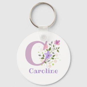 Sleutelhanger of Key Fob in een Floral Design met 