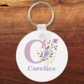 Sleutelhanger of Key Fob in een Floral Design met  (Achterkant)