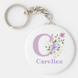 Sleutelhanger of Key Fob in een Floral Design met 