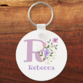 Sleutelhanger of Key Fob in een Floral Design met (Achterkant)