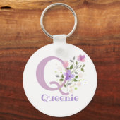 Sleutelhanger of Key Fob in een Floral Design met  (Achterkant)