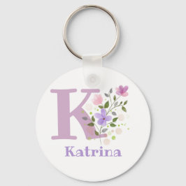 Sleutelhanger of Key Fob in een Floral Design met 