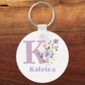 Sleutelhanger of Key Fob in een Floral Design met  (Achterkant)
