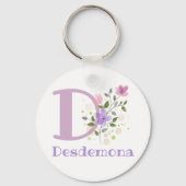 Sleutelhanger of Key Fob in een Floral Design met  (Achterkant)