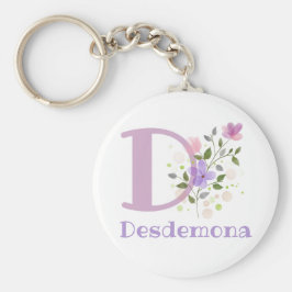 Sleutelhanger of Key Fob in een Floral Design met 