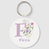 Sleutelhanger of Key Fob in een Floral Design met  (Achterkant)