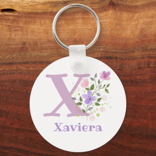 Sleutelhanger of Key Fob in een Floral Design met  (Achterkant)