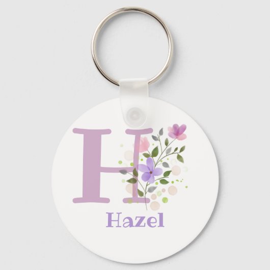 Sleutelhanger of Key Fob in een Floral Design met (Voorkant)