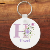 Sleutelhanger of Key Fob in een Floral Design met (Voorkant)