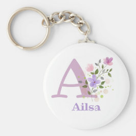 Sleutelhanger of Key Fob in een Floral Design met 