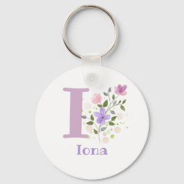 Sleutelhanger of Key Fob in een Floral Design met 