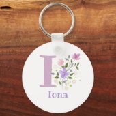 Sleutelhanger of Key Fob in een Floral Design met  (Voorkant)