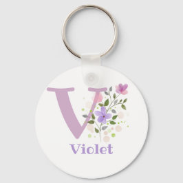 Sleutelhanger of Key Fob in een Floral Design met 