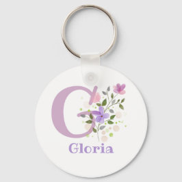 Sleutelhanger of Key Fob in een Floral Design met 