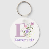 Sleutelhanger of Key Fob in een Floral Design met  (Voorkant)