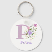 Sleutelhanger of Key Fob in een Floral Design met  (Voorkant)