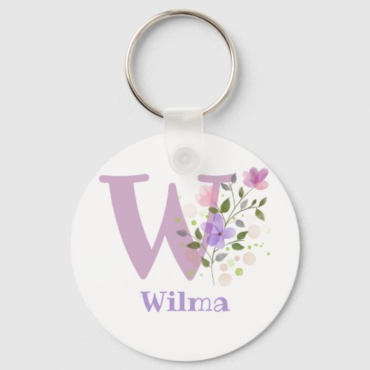 Sleutelhanger of Key Fob in een Floral Design met  (Voorkant)