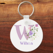 Sleutelhanger of Key Fob in een Floral Design met  (Voorkant)