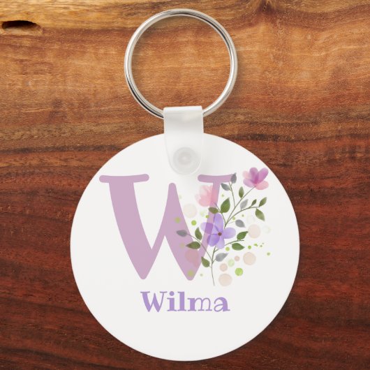 Sleutelhanger of Key Fob in een Floral Design met  (Voorkant)