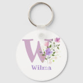 Sleutelhanger of Key Fob in een Floral Design met  (Achterkant)