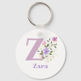 Sleutelhanger of Key Fob in een Floral Design met 