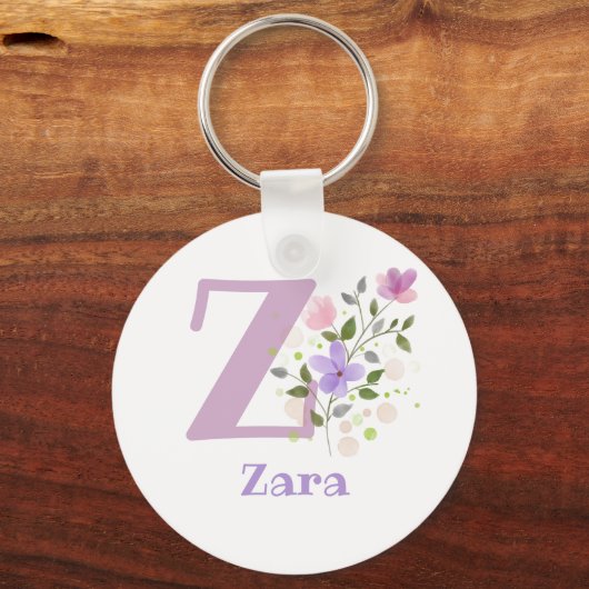 Sleutelhanger of Key Fob in een Floral Design met  (Achterkant)
