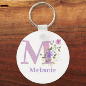 Sleutelhanger of Key Fob in een Floral Design met  (Voorkant)