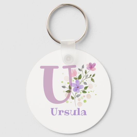 Sleutelhanger of Key Fob in een Floral Design met  (Voorkant)