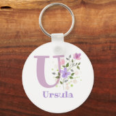 Sleutelhanger of Key Fob in een Floral Design met  (Achterkant)