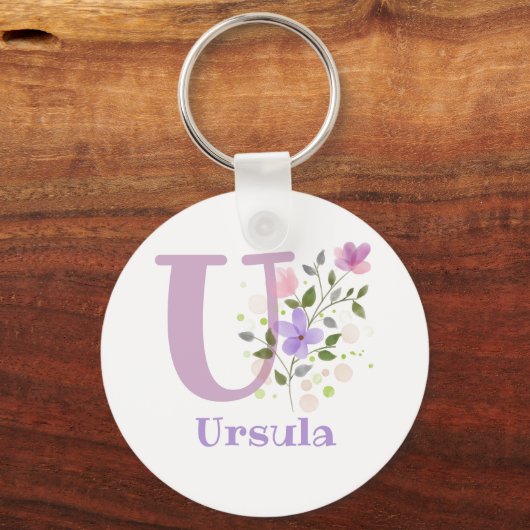 Sleutelhanger of Key Fob in een Floral Design met (Voorkant)