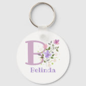 Sleutelhanger of Key Fob in een Floral Design met  (Voorkant)