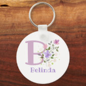 Sleutelhanger of Key Fob in een Floral Design met (Voorkant)