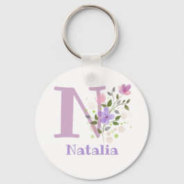 Sleutelhanger of Key Fob in een Floral Design met 