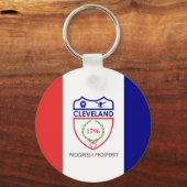 Sleutelhanger onder de vlag van Cleveland (Ohio) (Voorkant)