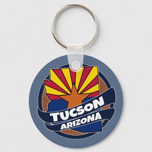Sleutelhanger onder de vlag van Tucson Arizona (Voorkant)