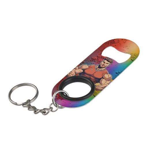 Sleutelhanger opener mini flessenopener (Voorkant Gekanteld)