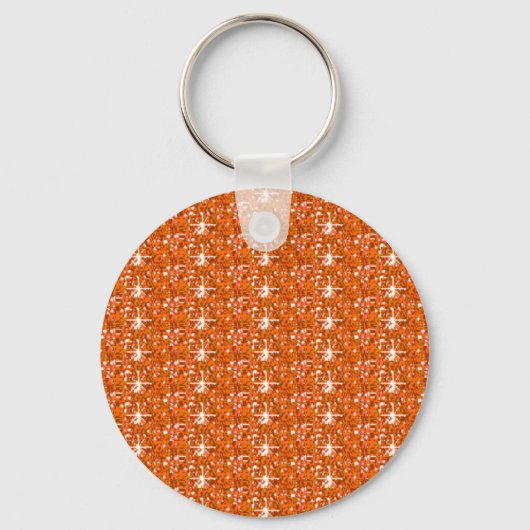 Sleutelhanger Oranje Glitter (Voorkant)